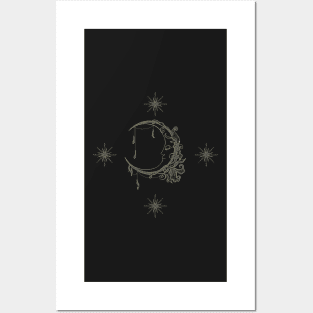 Moon and Stars design Posters and Art
